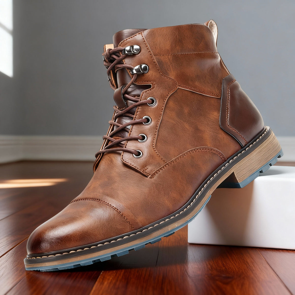 Botines Hombre con Agujetas y Puntera Reforzada
