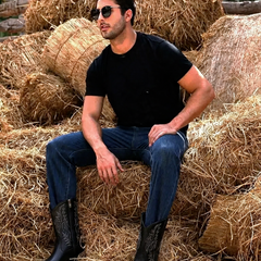 Botas Vaqueras Hombre Altas con Costura de Flama