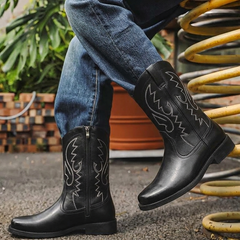 Botas Vaqueras Hombre Altas con Costura de Flama