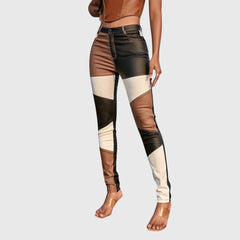 Selena | Pantalón Tubo de Bloques de Color para Mujer