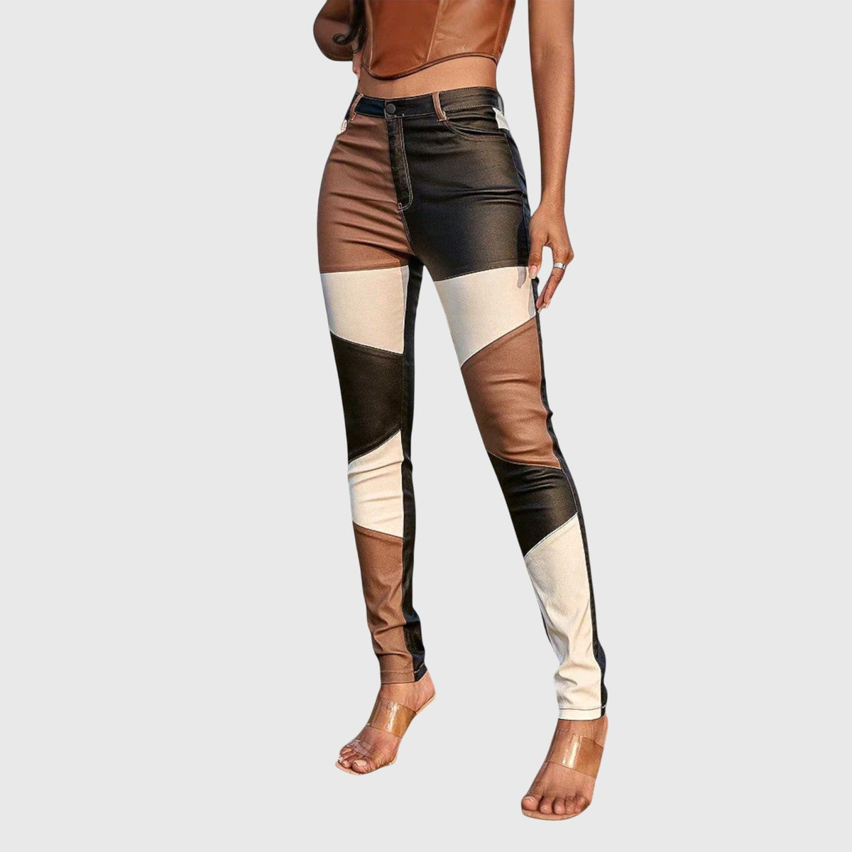 Selena | Pantalón Tubo de Bloques de Color para Mujer