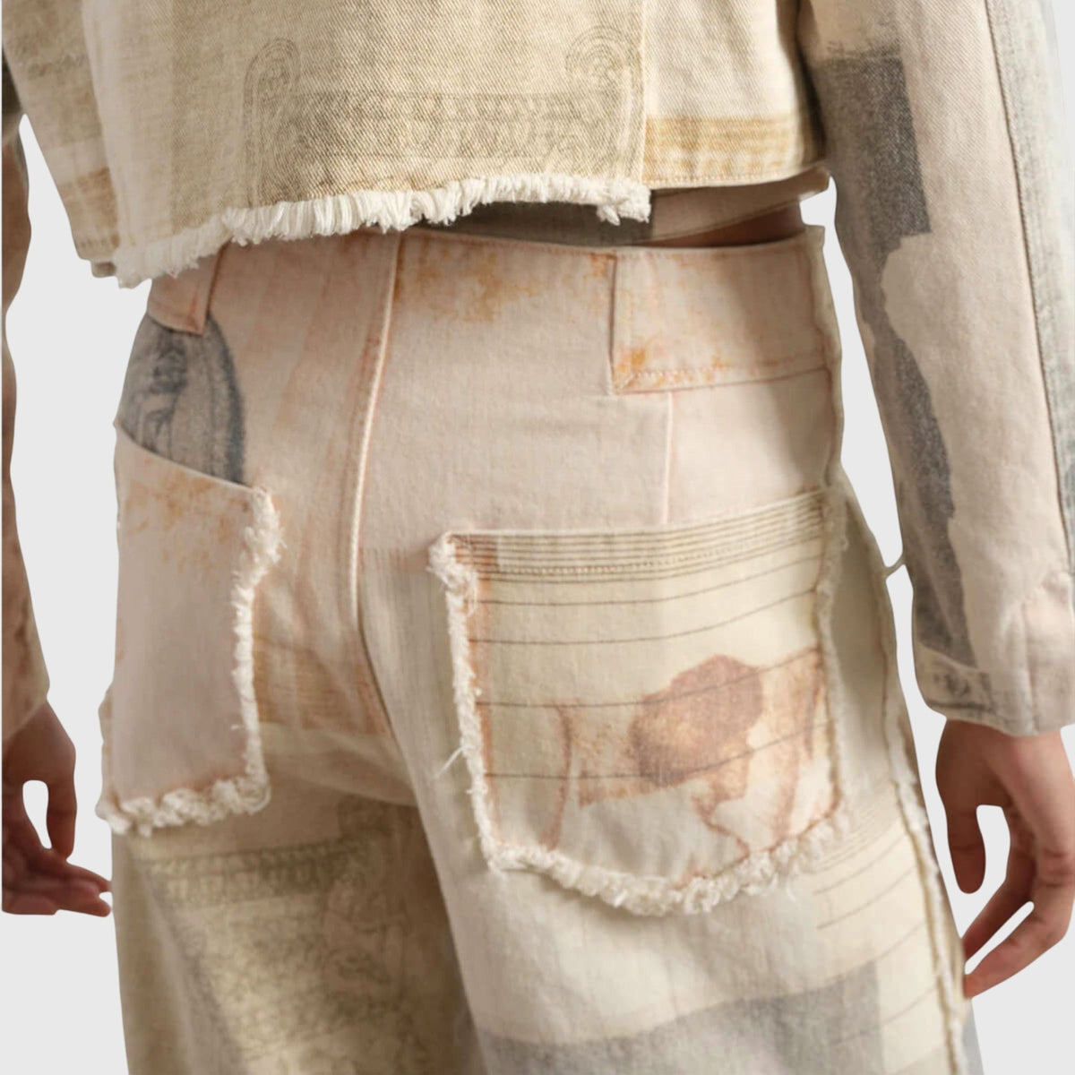 Itzia | Jeans de Pierna Ancha y Tiro Alto con Bajo sin Dobladillo