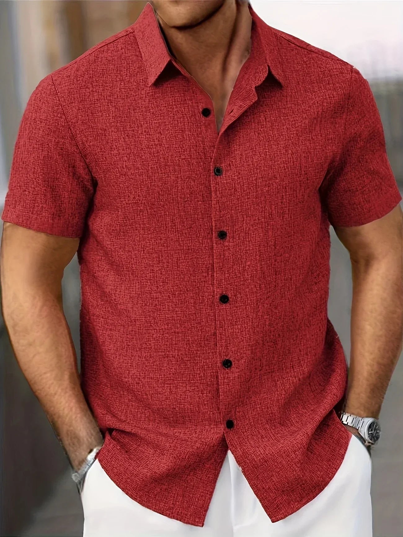 José | Camisa ligera de manga corta en mezcla de lino