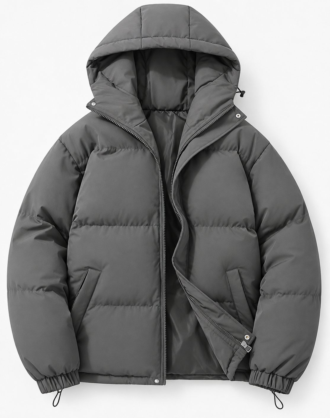 Chamarra acolchada hombre tipo puffer - Gris oscuro