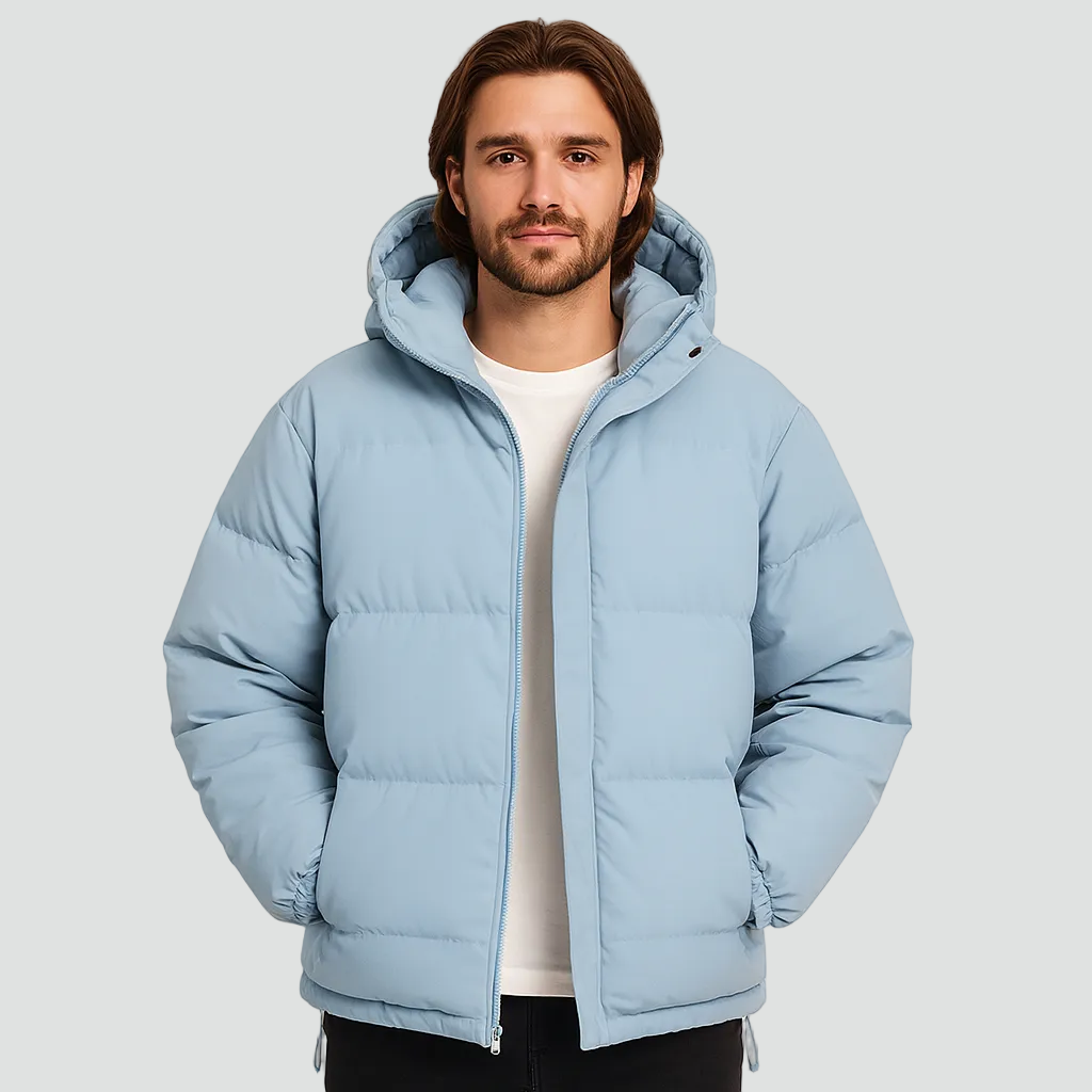 Chamarra acolchada hombre tipo puffer - Azul claro