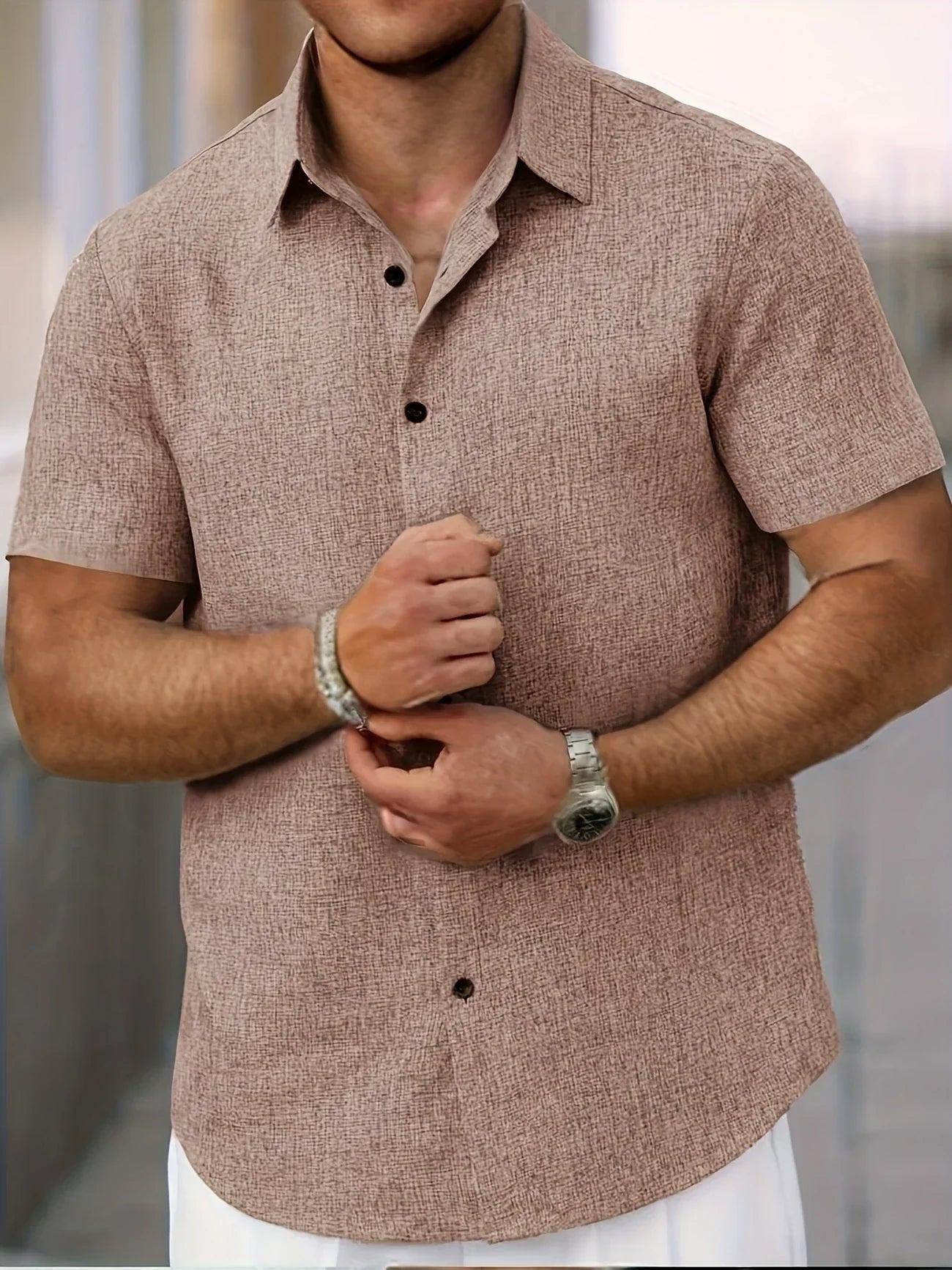 José | Camisa ligera de manga corta en mezcla de lino