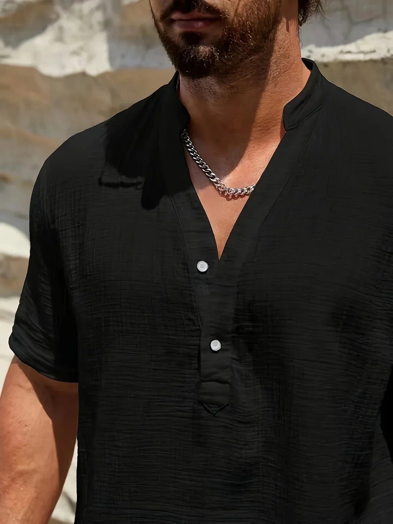 David | Camisa de verano elegante con cuello alto