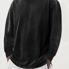 Sudadera Oversize Hombre Cuello Redondo - Negro