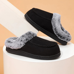 Pantuflas Hombre Forradas con Pelo Sintético - Negro