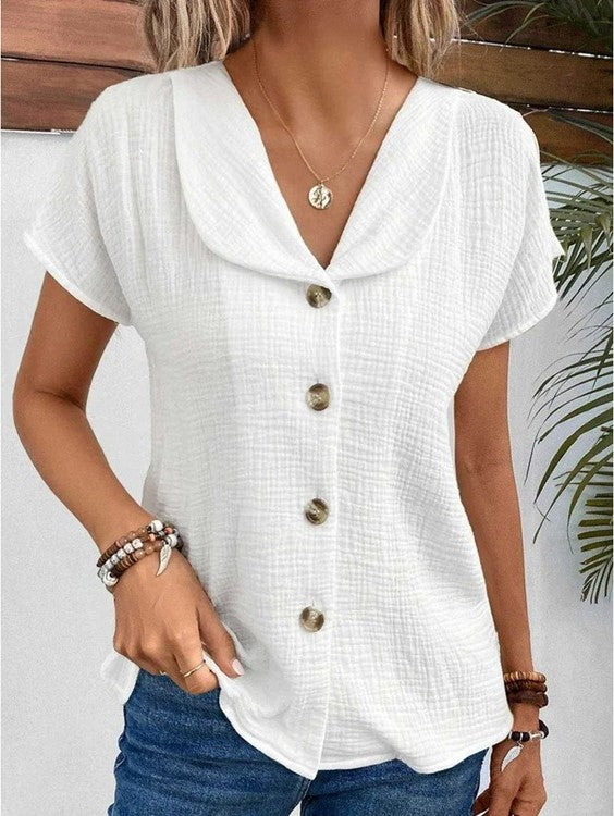 Ellen | Blusa Elegante con Cuello y Botones