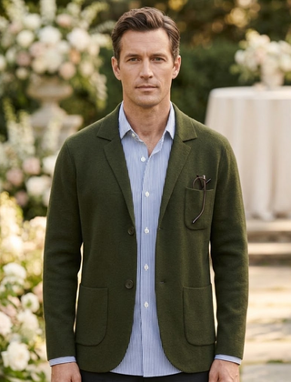 Blazer hombre de algodón casual - Verde militar