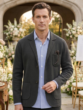 Blazer hombre de algodón casual - Gris