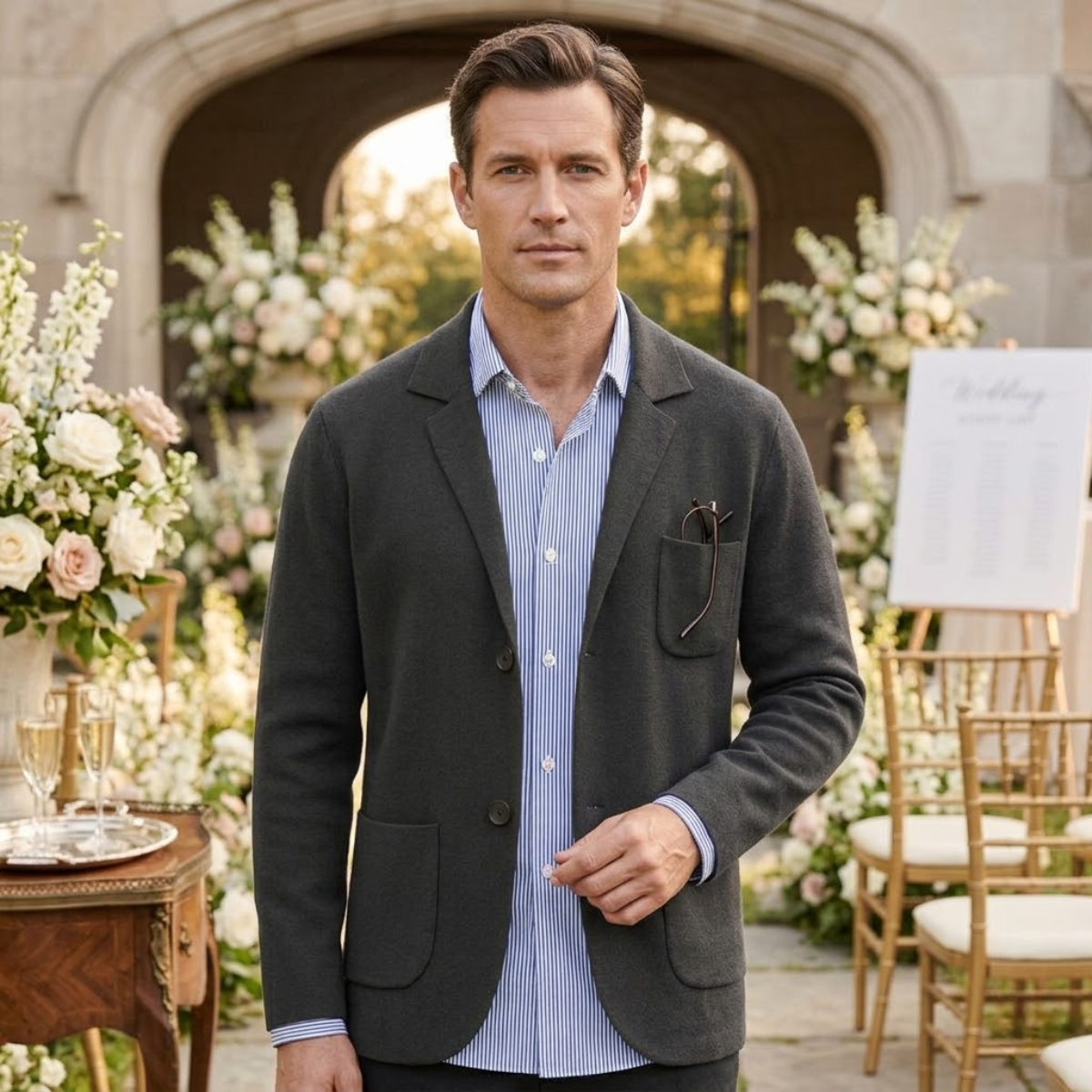 Blazer hombre de algodón casual - Gris
