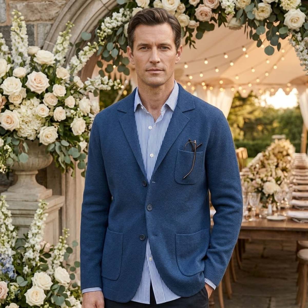 Blazer hombre de algodón casual - Azul