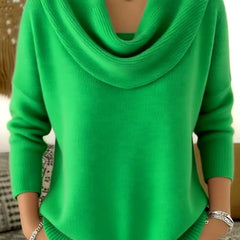 Suéter Tejido Mujer Cuello Vuelto de Algodón - Verde