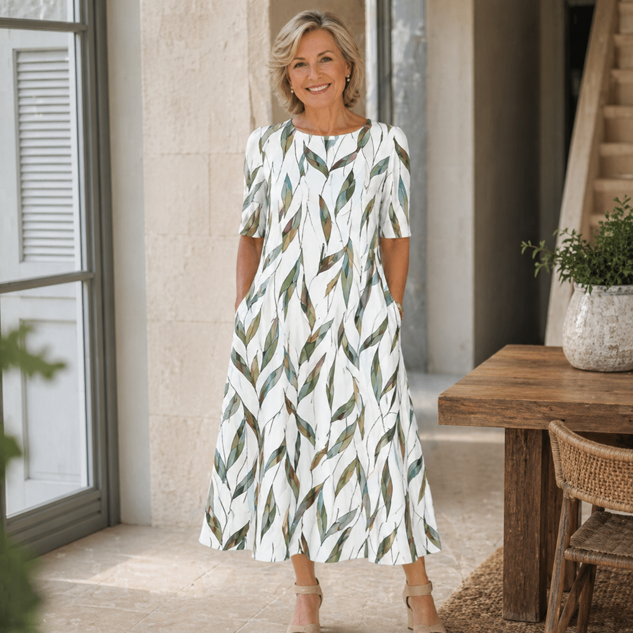 Rocío | Vestido Midi Floral Cómodo Para Mujer