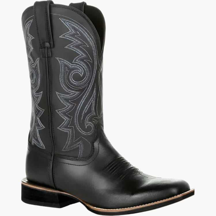 Botas Vaqueras Hombre de Punta Cuadrada - Negro
