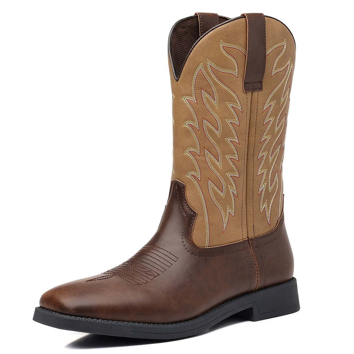 Botas Vaqueras Hombre con Caña Bordada a Media Pierna