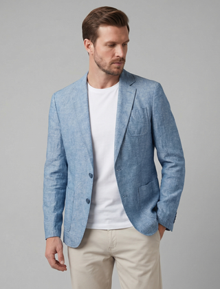 Blazer hombre de lino ligero - Azul