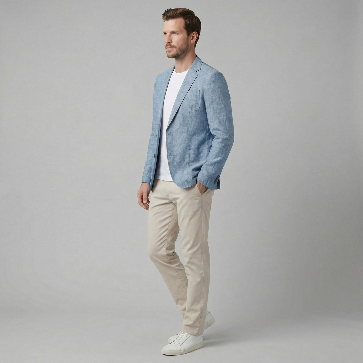 Blazer hombre de lino ligero