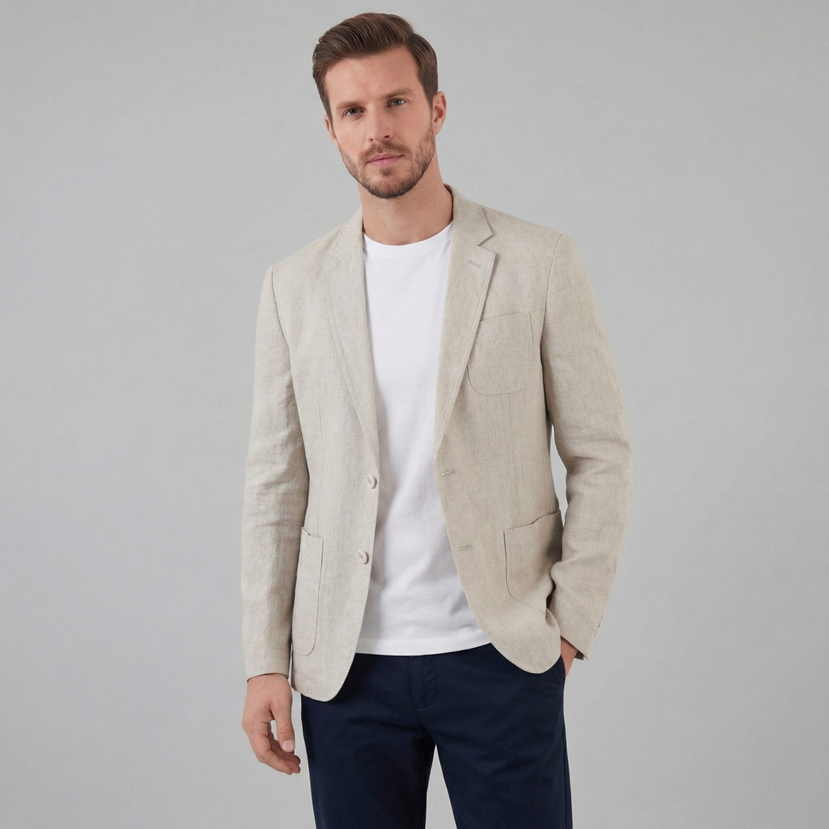 Blazer hombre de lino ligero - Lino natural