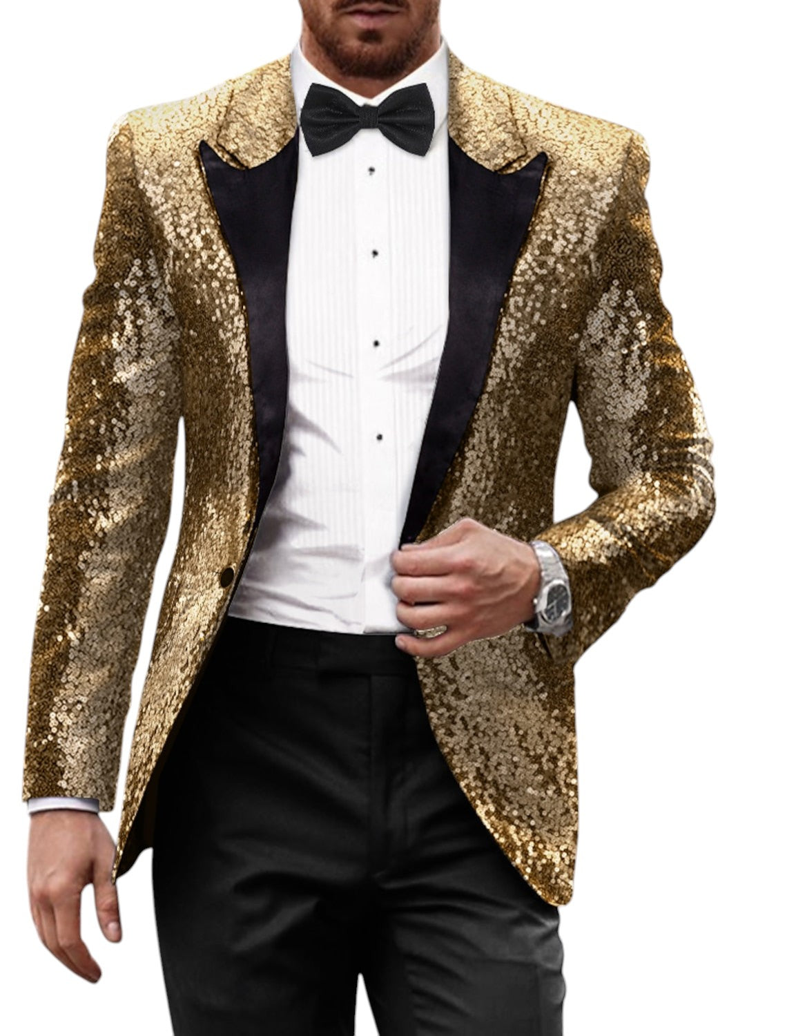 Blazer hombre brillante estilo retro - Dorado