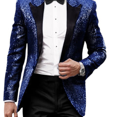 Blazer hombre brillante estilo retro - Azul
