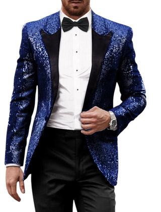 Blazer hombre brillante estilo retro - Azul