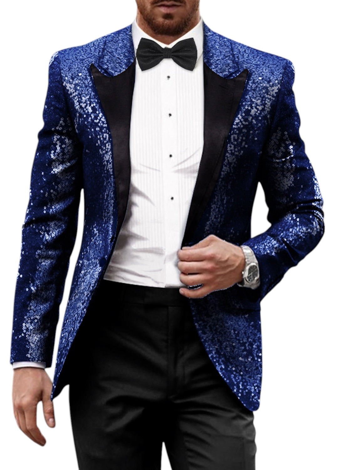 Blazer hombre brillante estilo retro - Azul