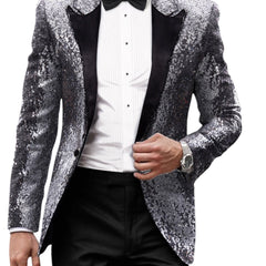 Blazer hombre brillante estilo retro - Plata
