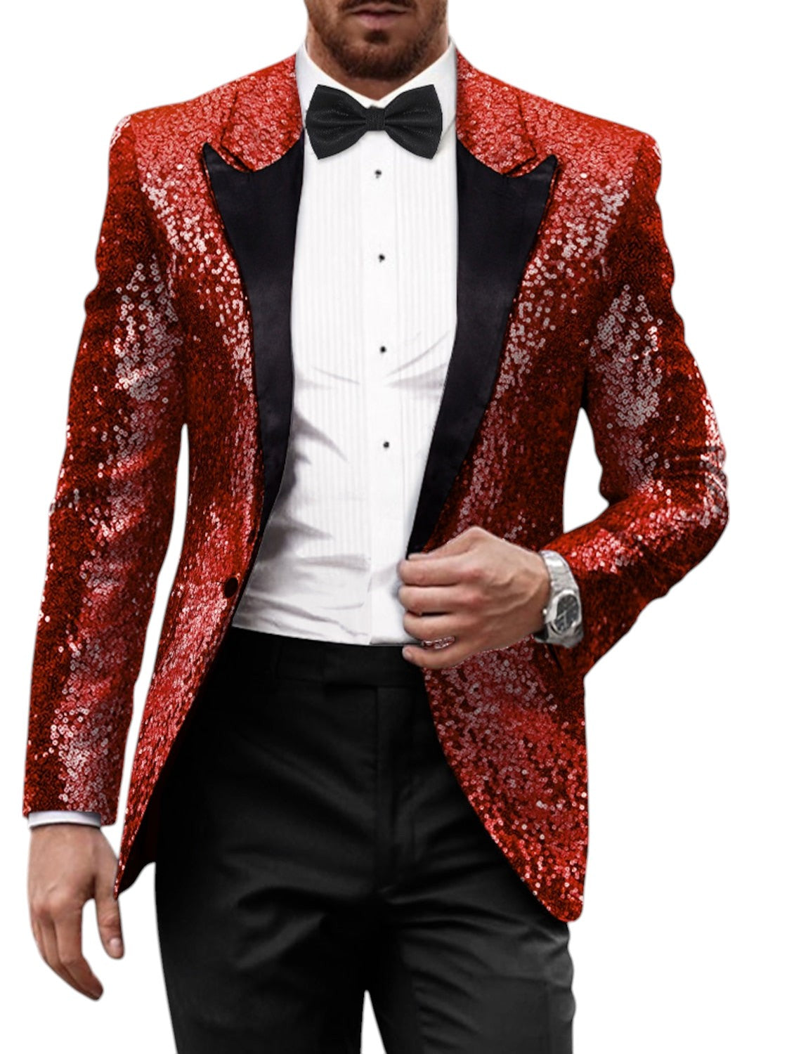 Blazer hombre brillante estilo retro - Rojo