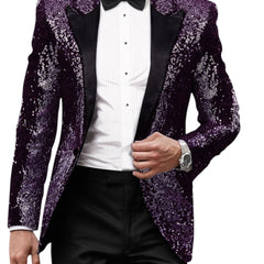 Blazer hombre brillante estilo retro - Morado