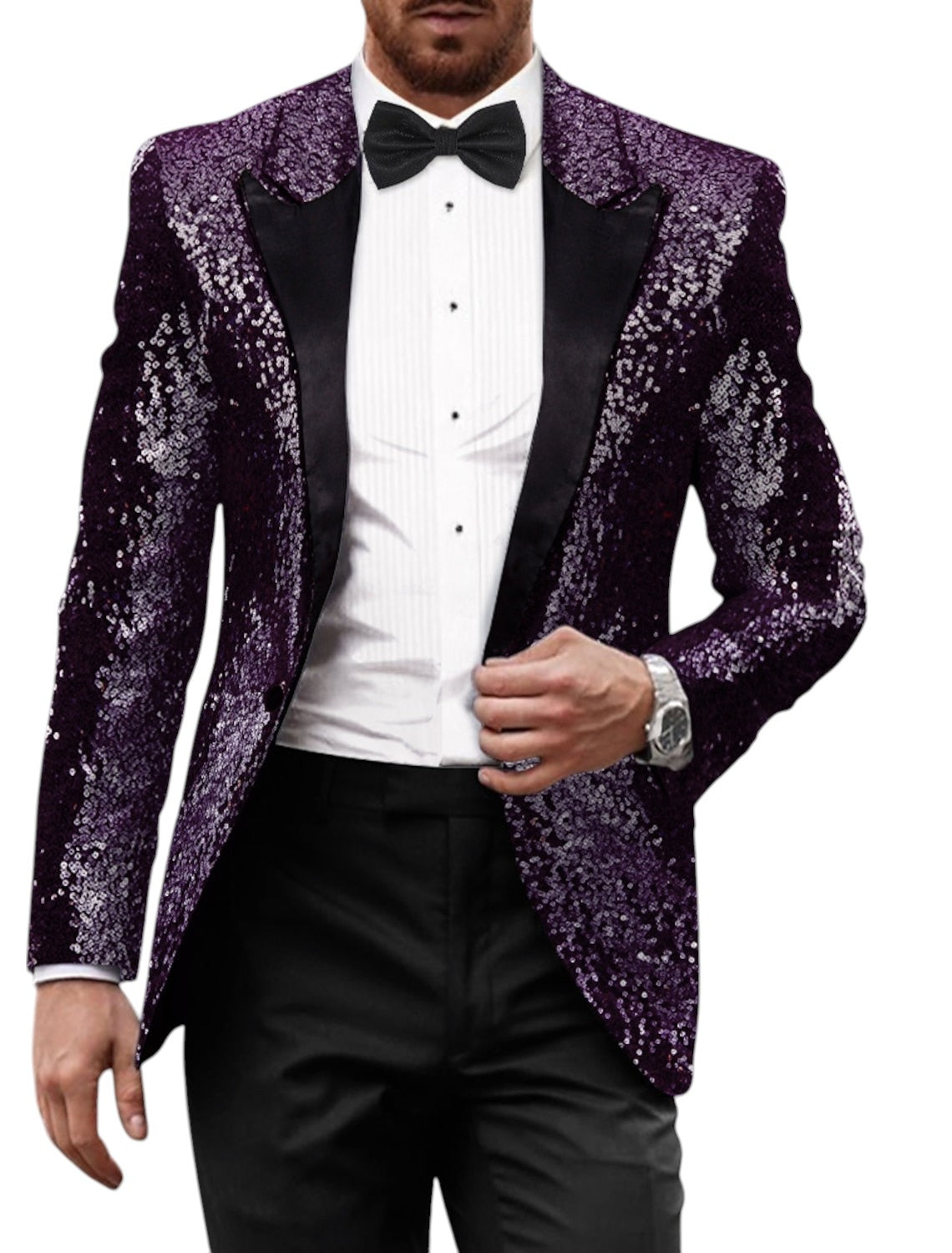 Blazer hombre brillante estilo retro - Morado