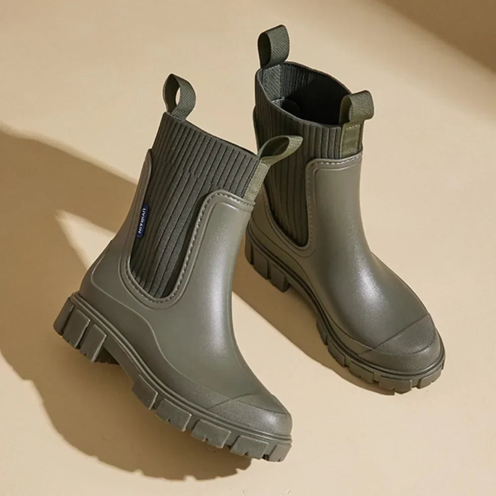 Botas Chelsea Mujer para Lluvia Impermeables