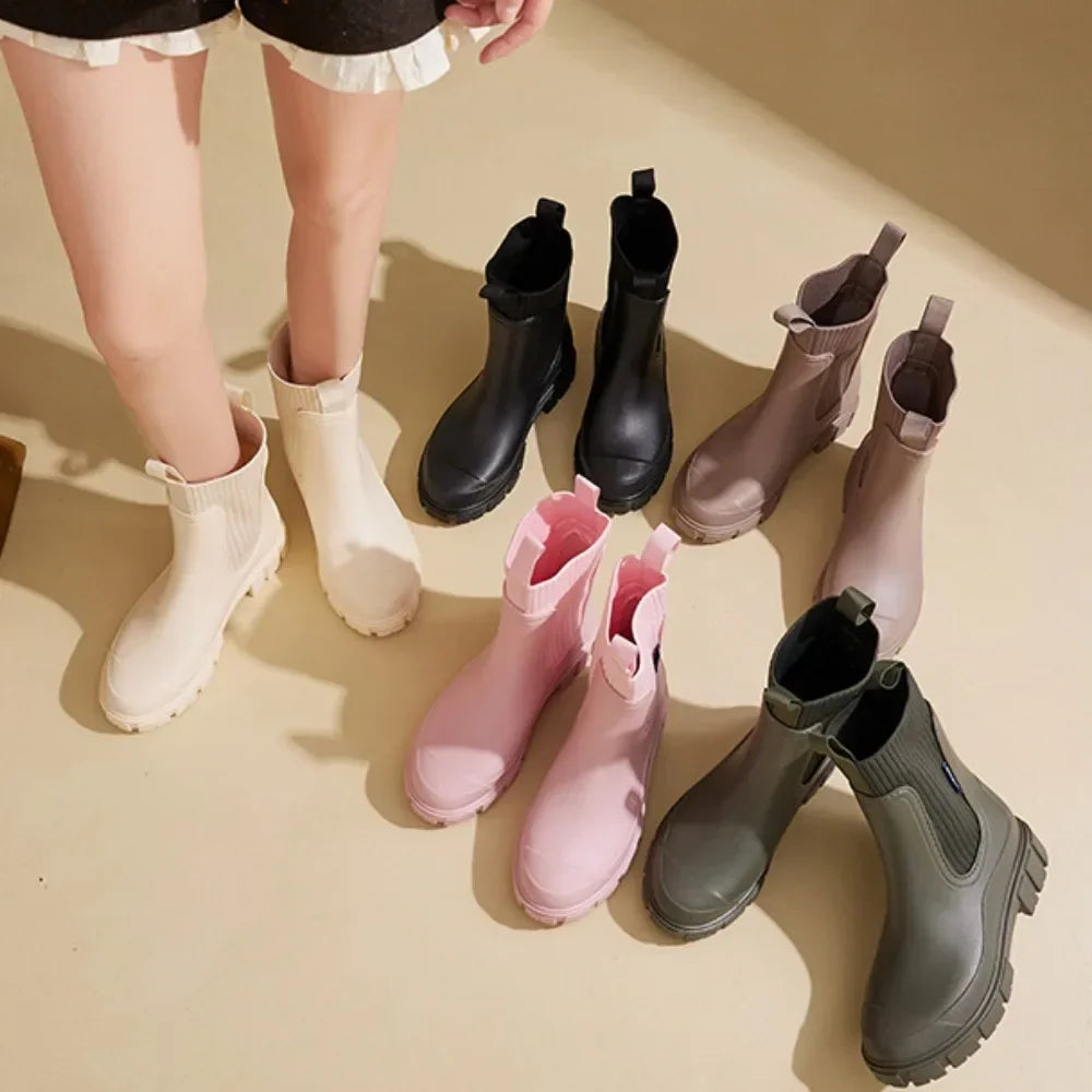 Botas Chelsea Mujer para Lluvia Impermeables
