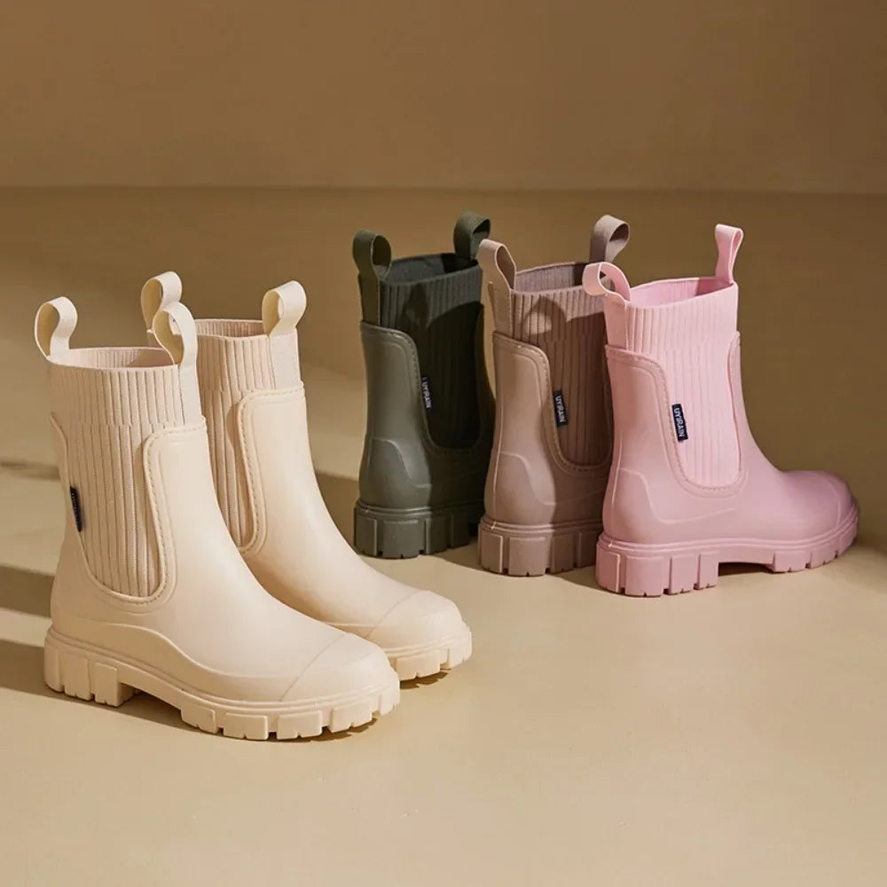 Botas Chelsea Mujer para Lluvia Impermeables