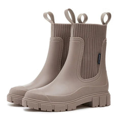 Botas Chelsea Mujer para Lluvia Impermeables - Topo