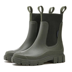 Botas Chelsea Mujer para Lluvia Impermeables - Verde