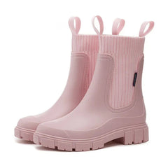 Botas Chelsea Mujer para Lluvia Impermeables - Rosa