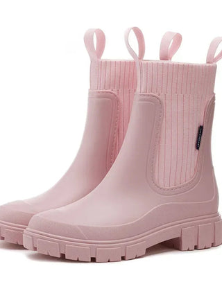 Botas Chelsea Mujer para Lluvia Impermeables - Rosa