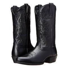Botas Vaqueras Hombre de Piel Media Caña - Negro