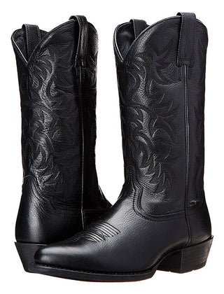 Botas Vaqueras Hombre de Piel Media Caña - Negro