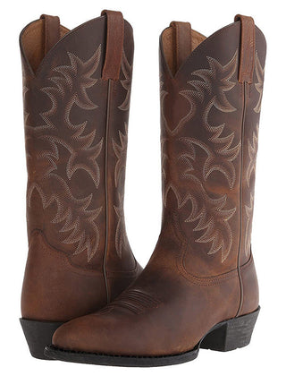 Botas Vaqueras Hombre de Piel Media Caña - Café
