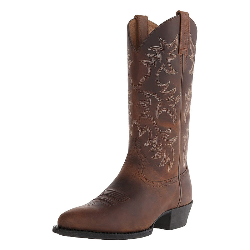 Botas Vaqueras Hombre de Piel Media Caña