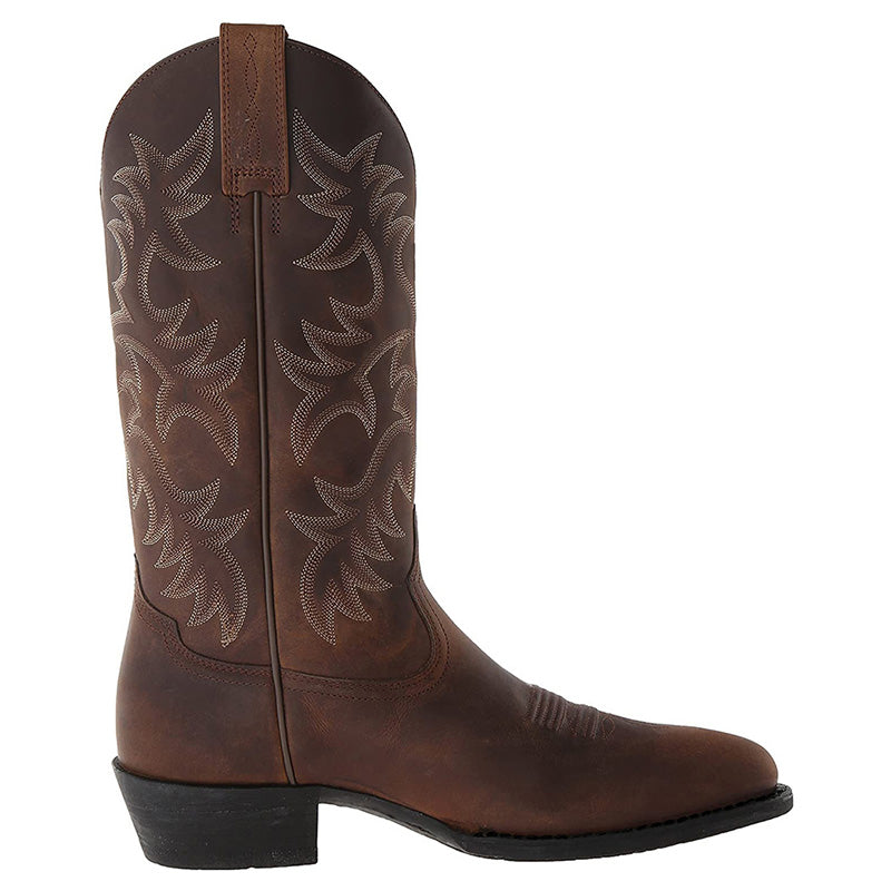 Botas Vaqueras Hombre de Piel Media Caña