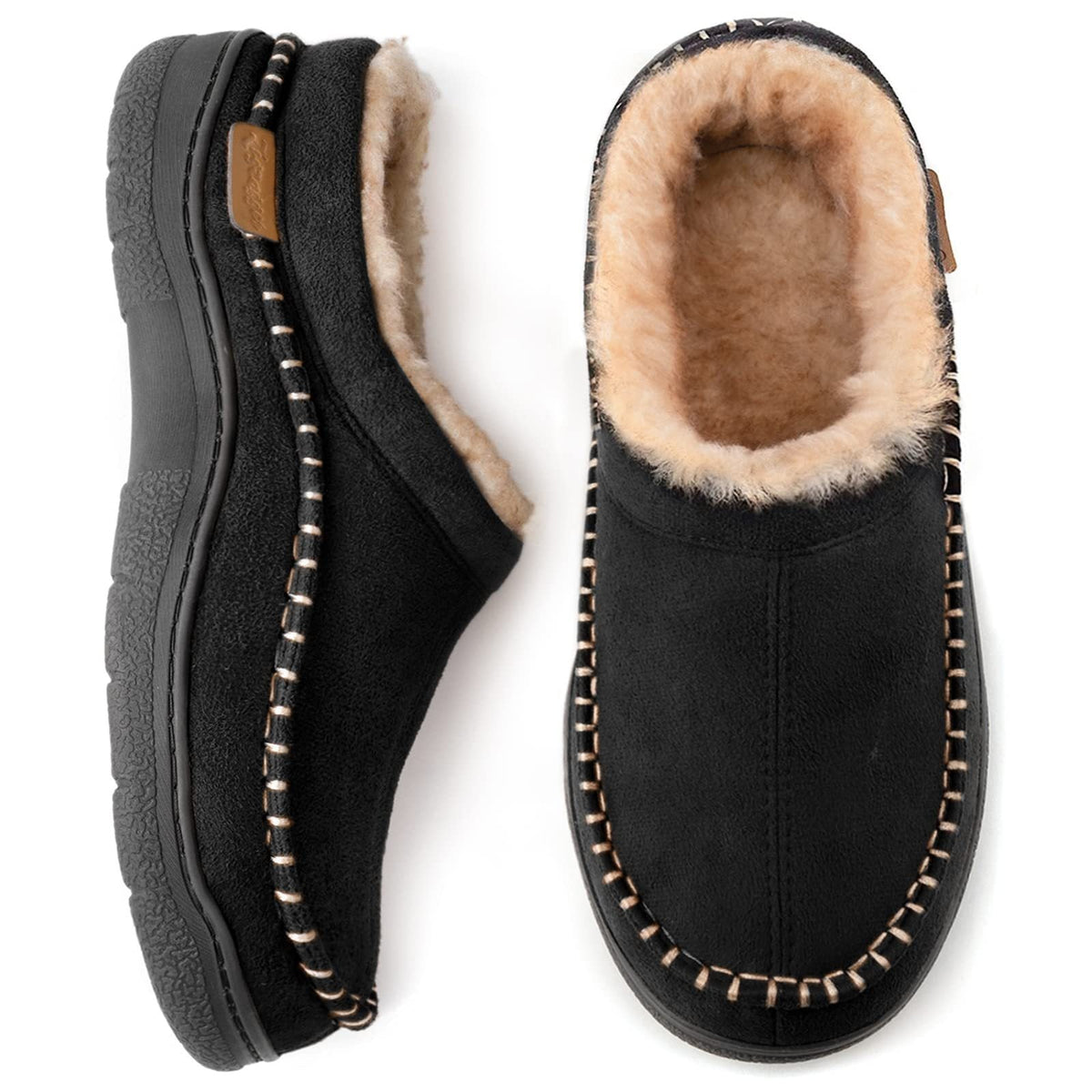 Pantuflas Hombre Tipo Gamuza con Forro Cálido