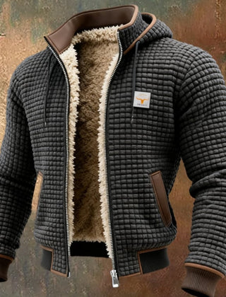 Chamarra acolchada hombre forro sherpa - Gris oscuro