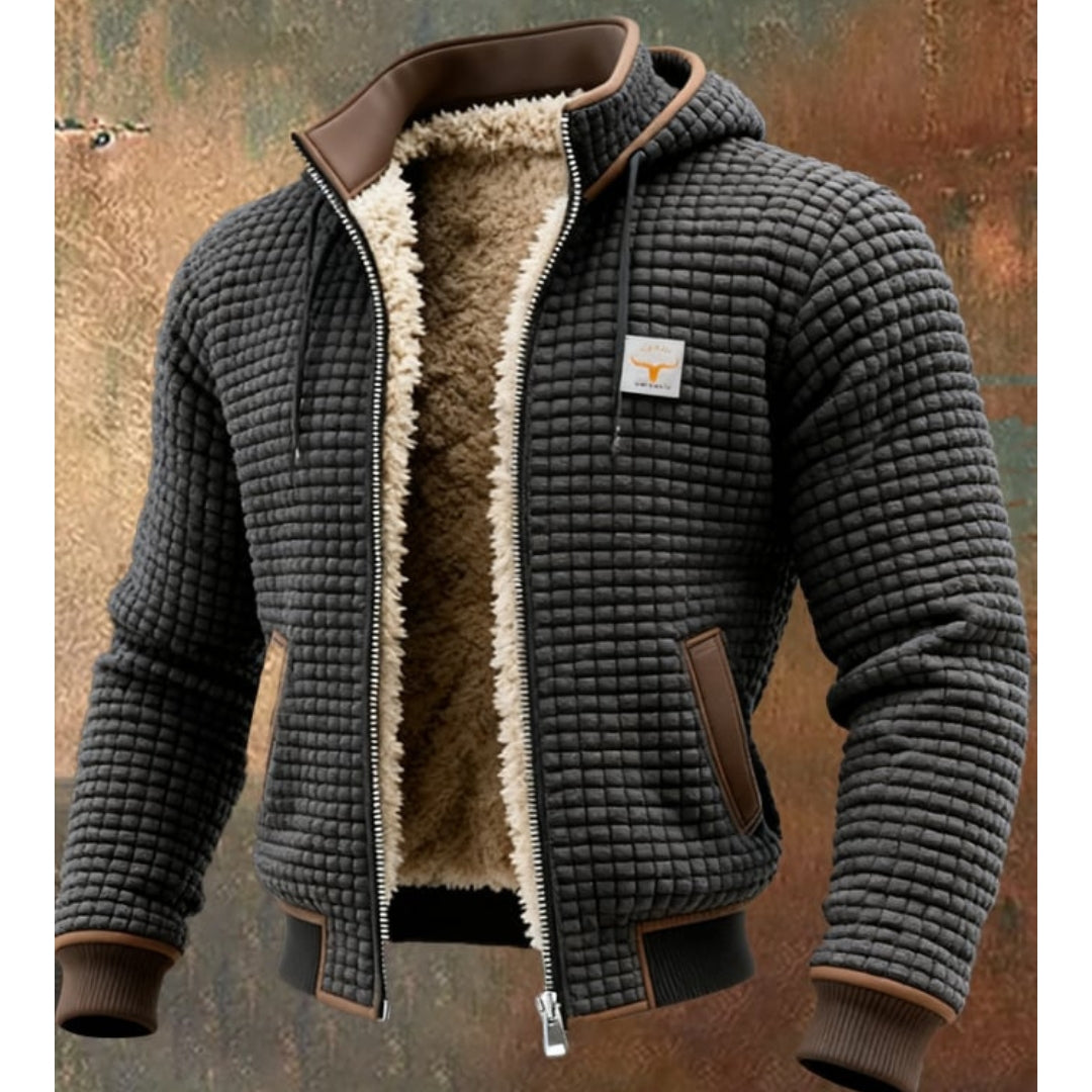 Chamarra acolchada hombre forro sherpa - Gris oscuro