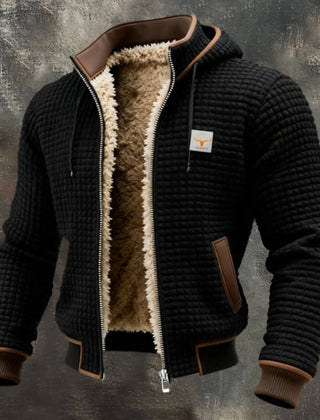 Chamarra acolchada hombre forro sherpa - Negro