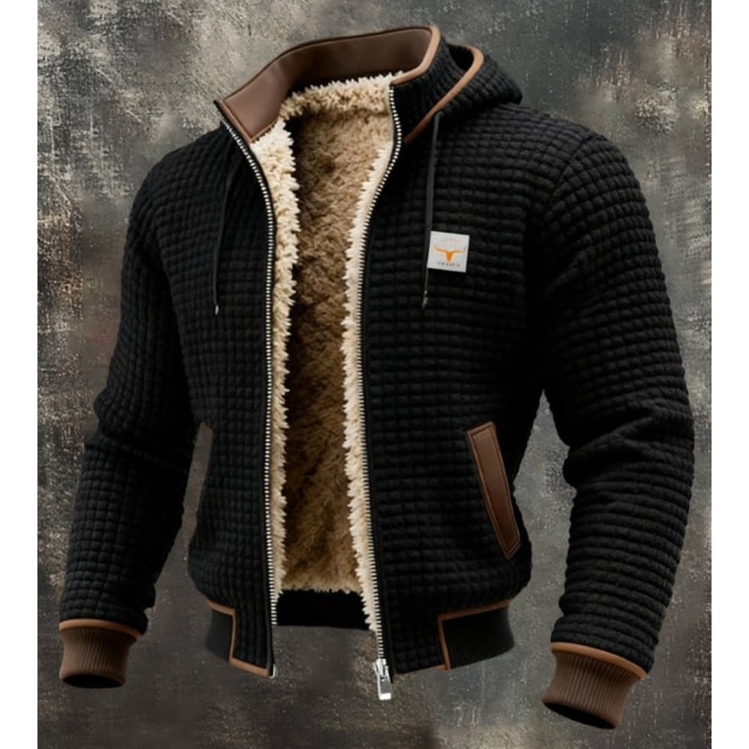 Chamarra acolchada hombre forro sherpa - Negro